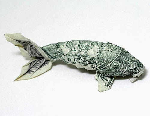 dollar bill artwork. boooom origami dollar bill art