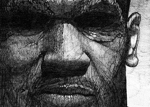 aaron baggio illustration pen ink pointillism