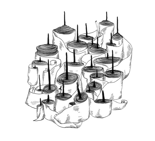 Artist Silène Audibert drawing five france