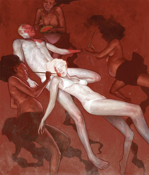 jeremy enecio nudes being painted red illustration illustrator