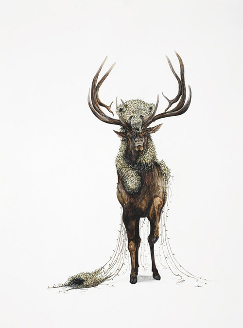 ryan mclennan artist painter painting deer antlers seven