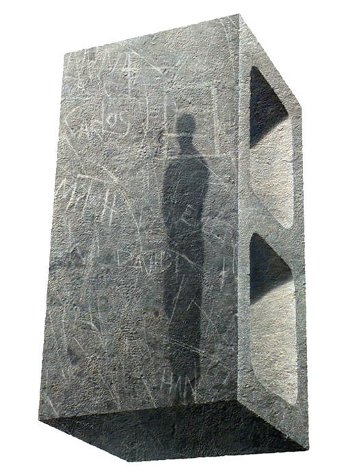 artist painter painting nolan haan cinder blocks bricks