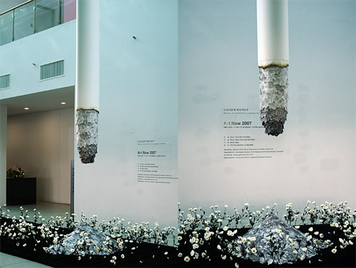 cigarette ash landscape sculpture photography installation by yang yongliang