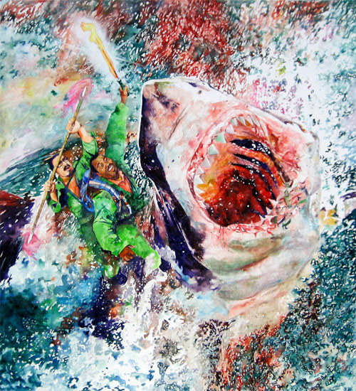 conrad ruiz art celeb pop culture paintings watercolor