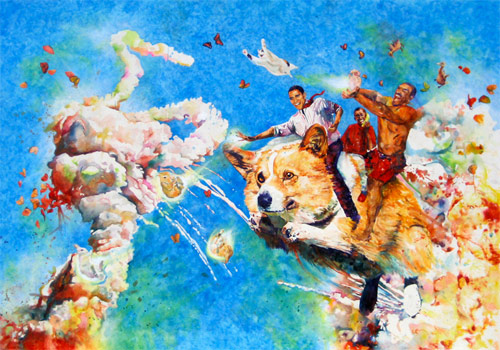 conrad ruiz art celeb pop culture paintings watercolor