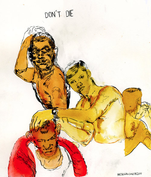 Artist Nicholas Gazin drawings