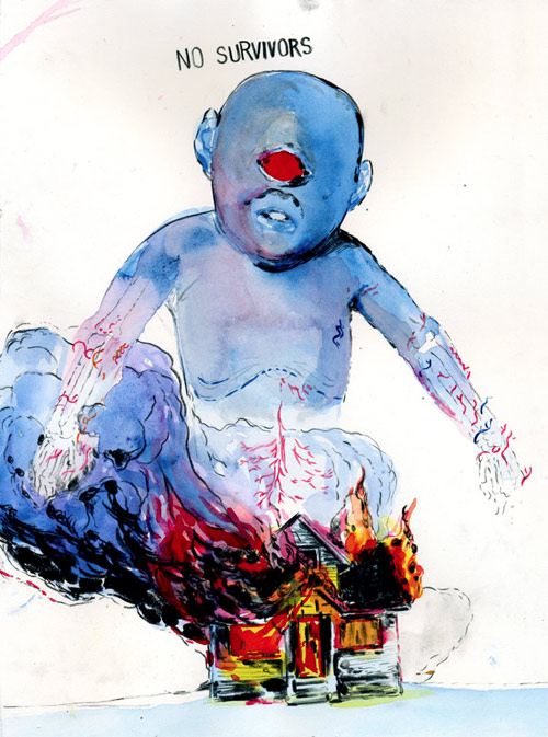 Artist Nicholas Gazin drawings