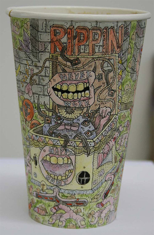 coffee cup drawings by artist paul westcombe