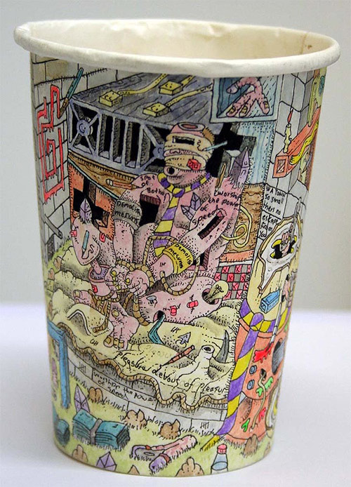 coffee cup drawings by artist paul westcombe