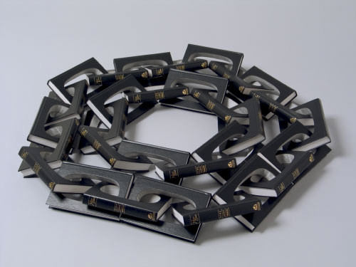 Book sculptures by artist Robert The