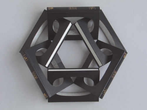 Book sculptures by artist Robert The