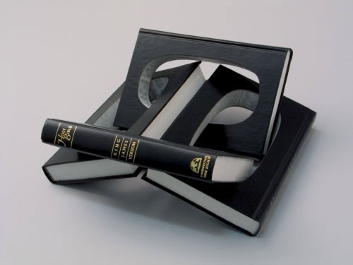 Book sculptures by artist Robert The