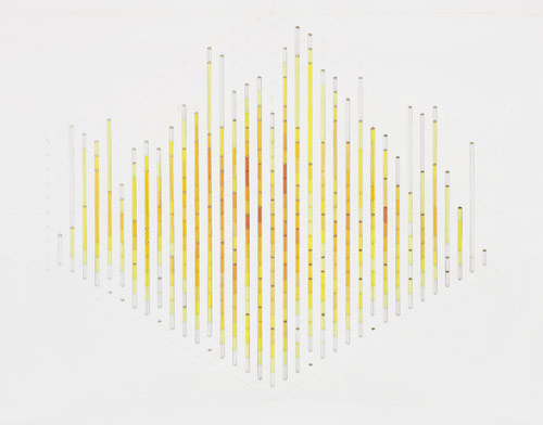 gold leaf and pencil drawings by artist James Bills golden parachutes