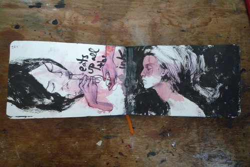 Artist Stella Im Hultberg sketchbook drawings