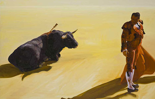 Artist painter Eric Fischl painting