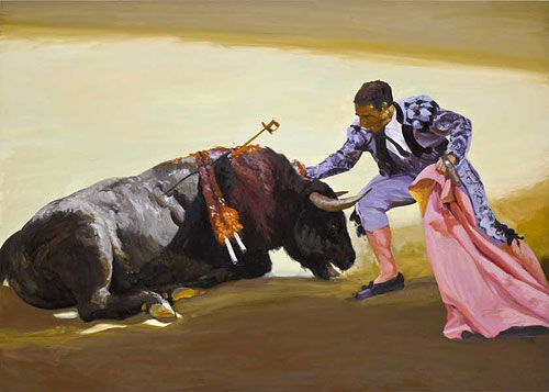 Artist painter Eric Fischl painting