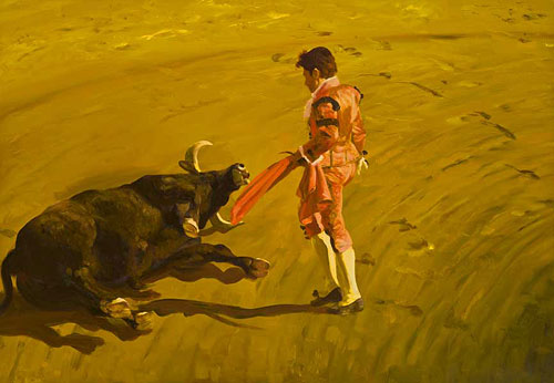 Artist painter Eric Fischl painting