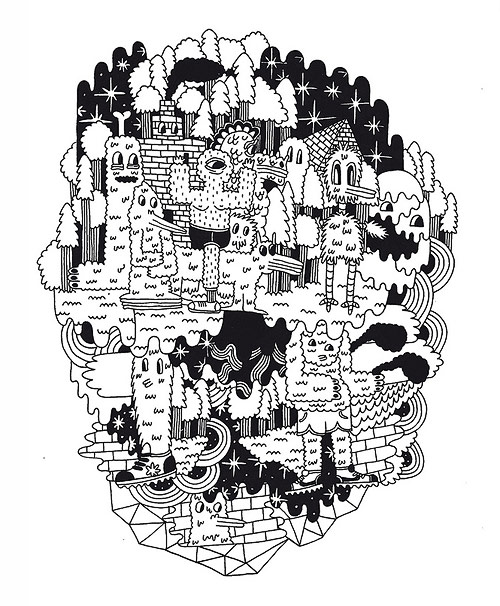 Artist Gianluigi Rivasi drawings