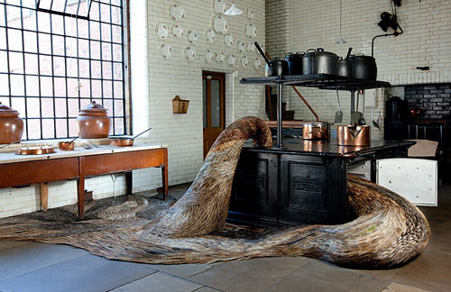 feather sculptures by artist Kate MccGwire