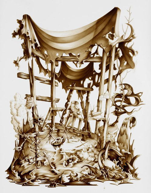 Artist Ewoud Van Rijn drawings