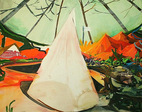 Artist painter Marie Koetje painting
