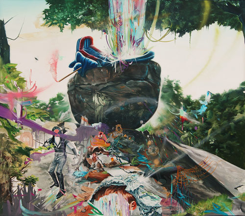 Artist painter Matt Lifson painting