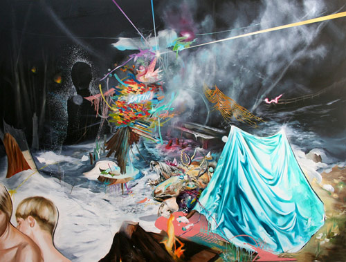 Artist painter Matt Lifson painting