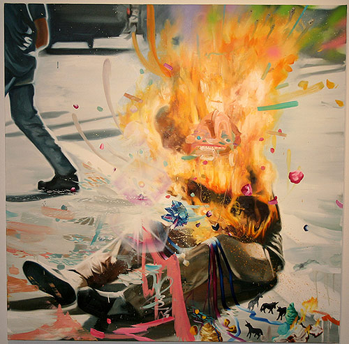 Artist painter Matt Lifson painting