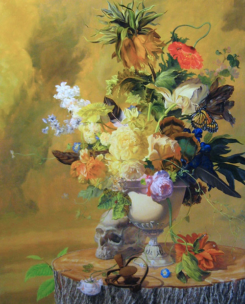 Artist painter Charles Browning painting