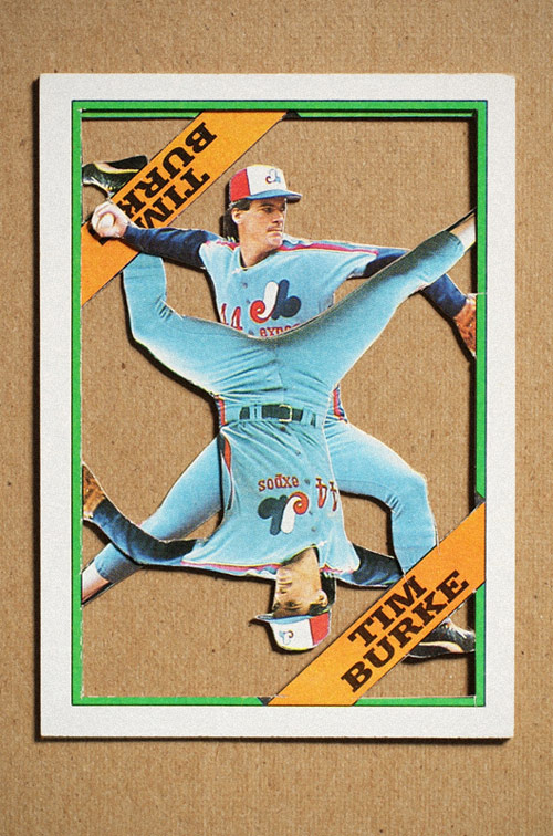 Altered baseball cards by artist Christopher Gideon