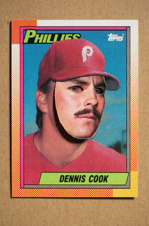 Altered baseball cards by artist Christopher Gideon