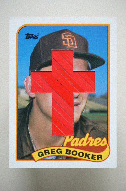Altered baseball cards by artist Christopher Gideon
