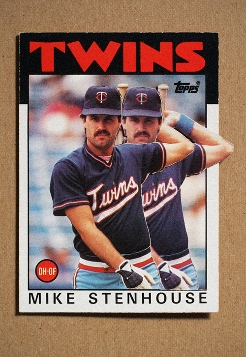 Altered baseball cards by artist Christopher Gideon