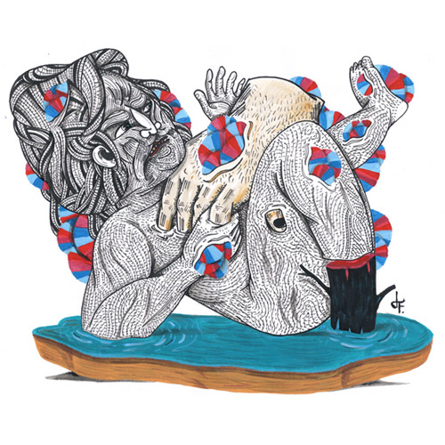 Drawings by artist Dimas Forchetti