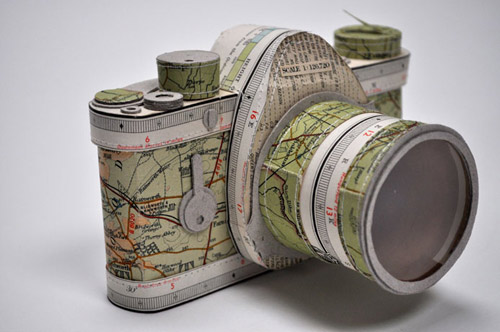 Stitched paper cameras by Jennifer Collier