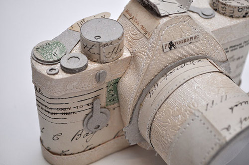 Stitched paper cameras by Jennifer Collier