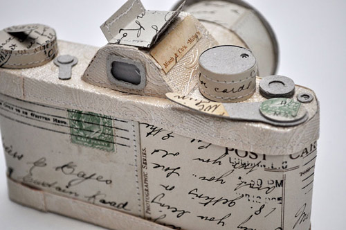 Stitched paper cameras by Jennifer Collier