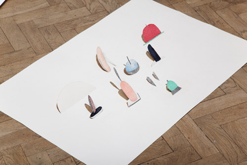 Sculptures and collages by artist Malin Gabriella Nordin
