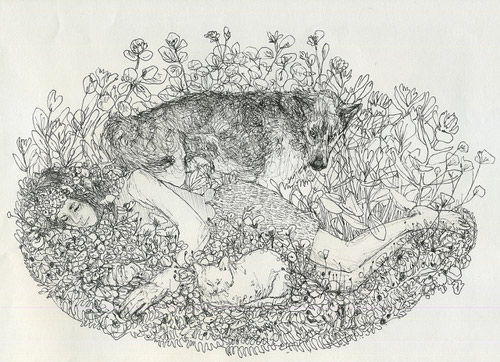 Drawings by artist Moni Lewandowski