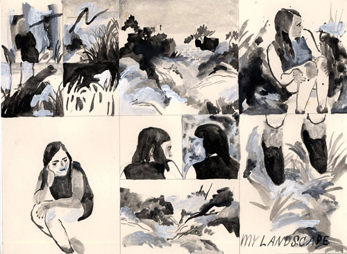 Comics by artist Aidan Koch drawings