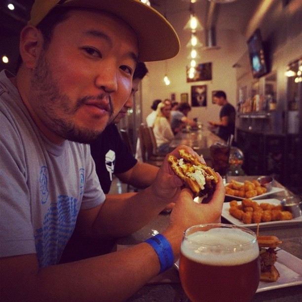 fried chicken waffle sandwiches with egg