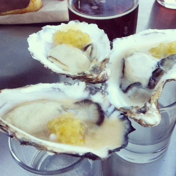 plum sake oyster shooters