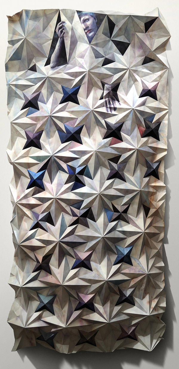 folded paintings by artist marcelo daldolce