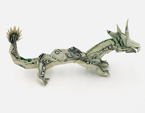 boooom origami dollar bill art