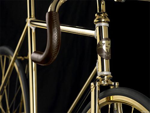 24k gold swarovski diamond encrusted aurumania track bike fixed gear bicycle