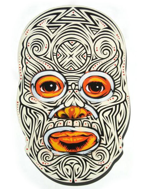 wooden mexican wrestler mask luchador collab project peat wollaeger