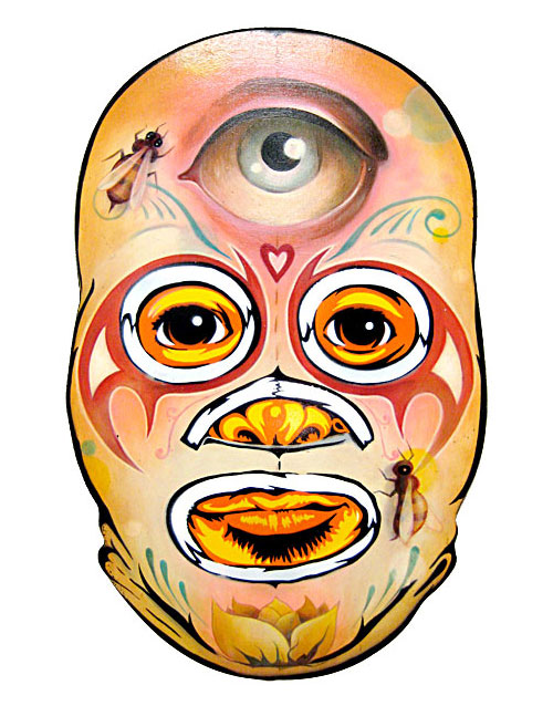 wooden mexican wrestler mask luchador collab project peat wollaeger