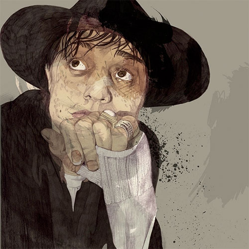 matthew hollings illustration illustrator kurt cobain portrait thom yorke