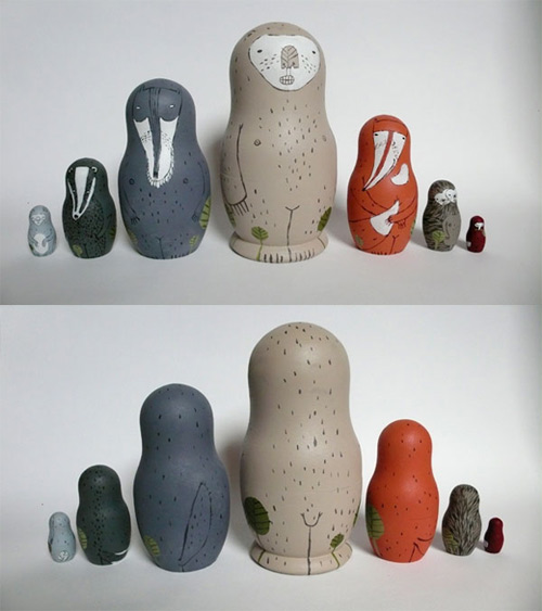 irina troitskaya matreshkas animal art sculpture russian dolls
