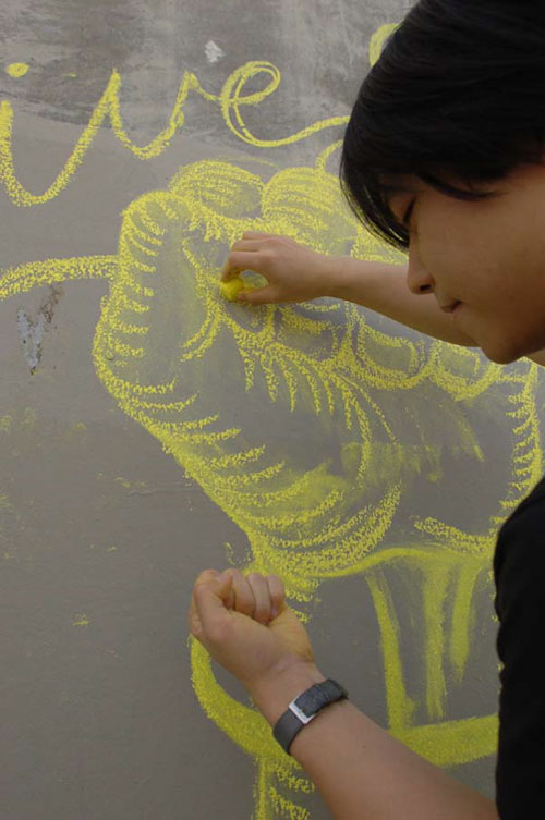 james jean lance armstrong livestrong art campaign chalk